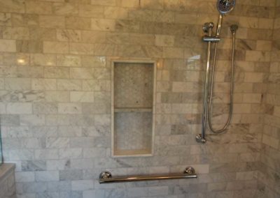 Tiled shower with built in shelf Moorestown NJ